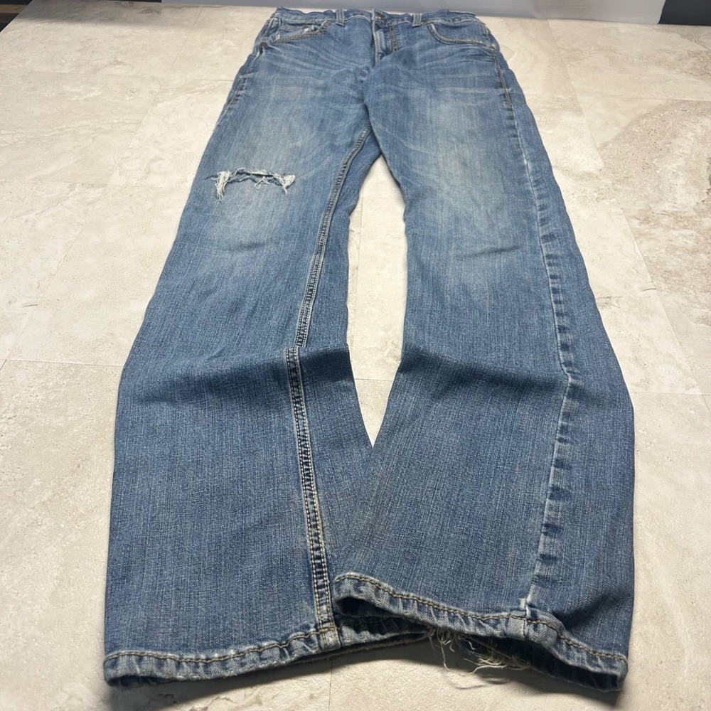 Wrangler Retro Slim Bootcut Jeans Blue Womens 28x34 Faded Tag Distressed Western